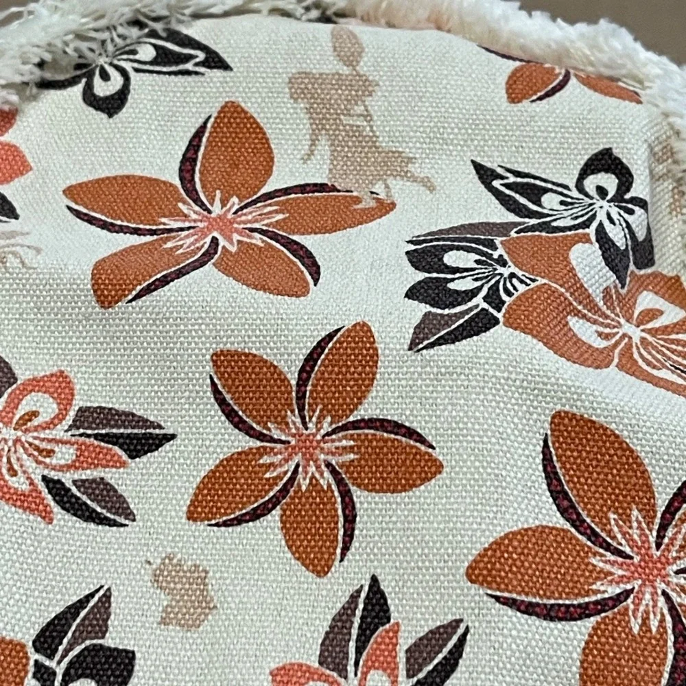 Disney Parks Moana Adult Bucket Hat Hei‎ Hei Floral Brown Beige Fringe NEW